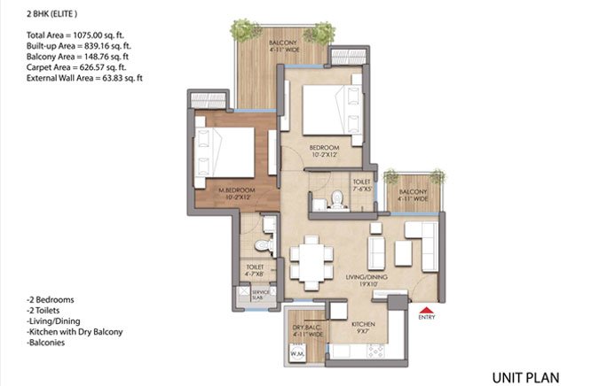 3 BHK Floor Plan